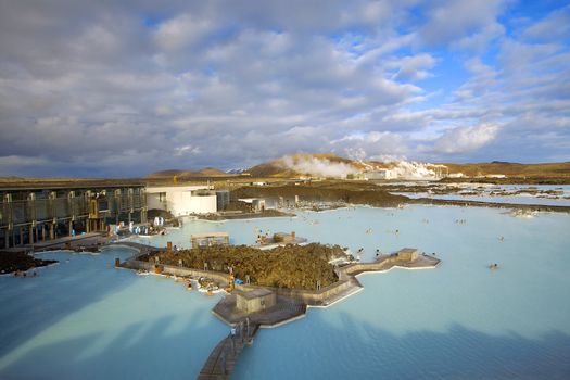 The Blue Lagoon on a sunny day in Iceland