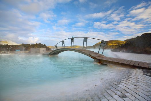 The Blue Lagoon on a sunny day in Iceland