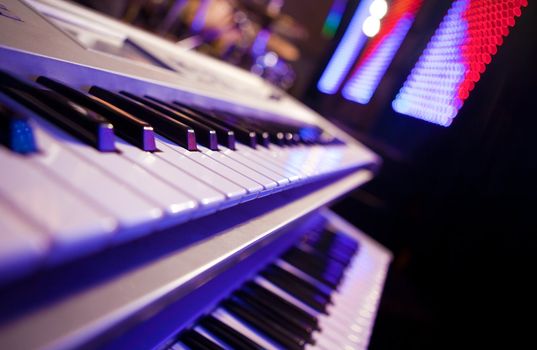 Piano detail with Stage Lighting