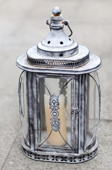 beautifully decorated lantern with a bright candle inside