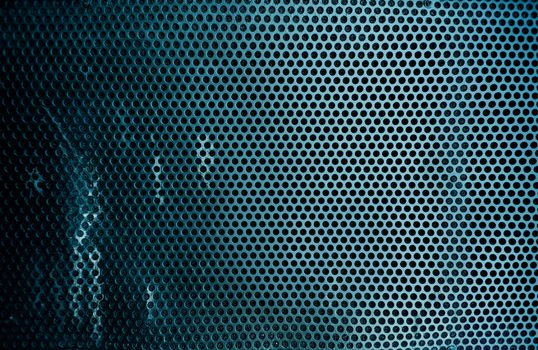 Close up image of grid metal texture