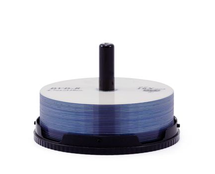 Disk dvd in box on a white background