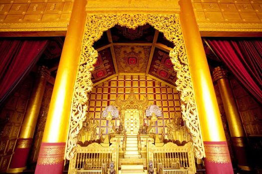 Hall palace interior in Thailand
