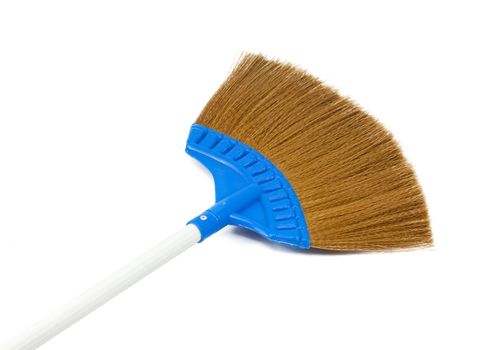 Blue broom isolated on white