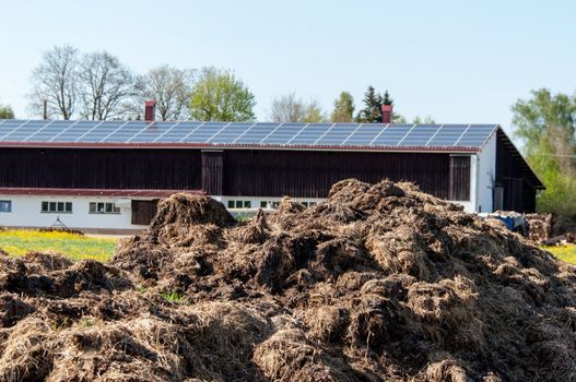 a photovoltaic power plant on the roof of an agricultural barn