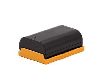 a camera battery isolated on a white background