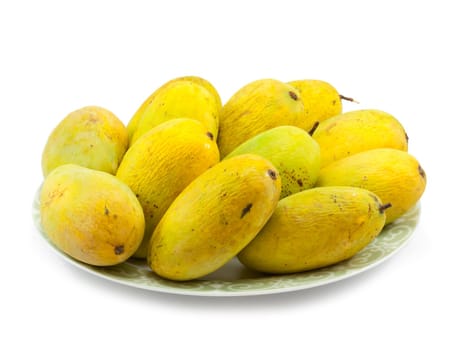 Ripe mangoe on white background