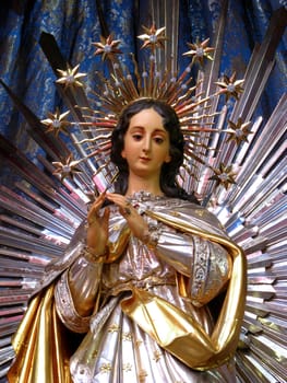 The most precious and beautiful statue of The Immaculate Conception as it is displayed in Cospicua, Malta.