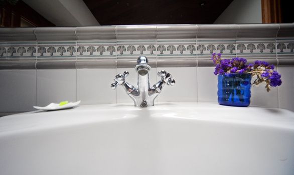 Close up image of retro sink