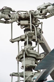 Kamov helicopter rotor hub closeup on white