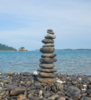 Stack of stones on the beach