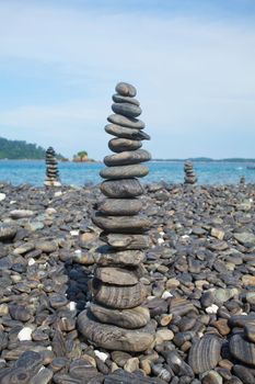 Stack of stones on the beach