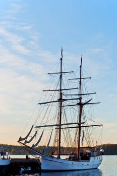 Tall Ship at  dawn Oslo Norway