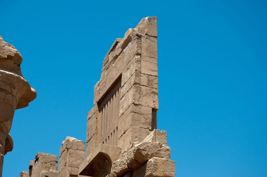 Ancient ruins wall in Karnak Templ. luxor,Egypt