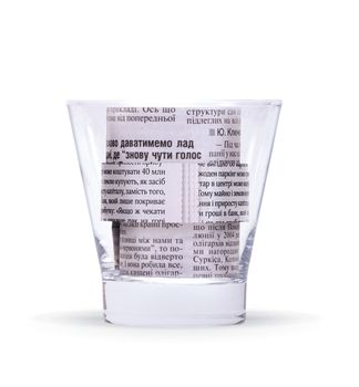 creative cocktail made of newspaper rolls with clipping path