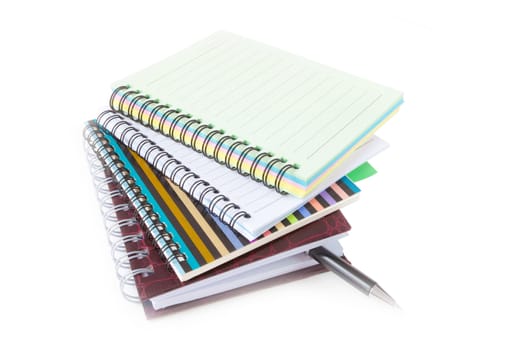 Notebook collection isolated on the white background