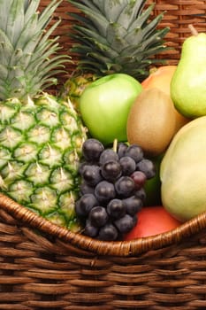 fresh healthy fruits in a basket showing the beauty of nture 