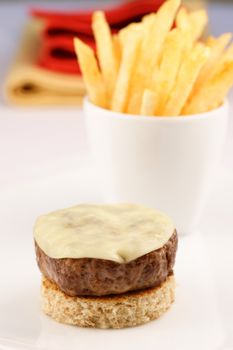 gourmet patty melt, Season the ground beef with salt, pepper, and garlic salt according to taste. Make into patties and cook until done, shalow dof