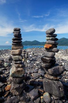 Stack of stones on the beach