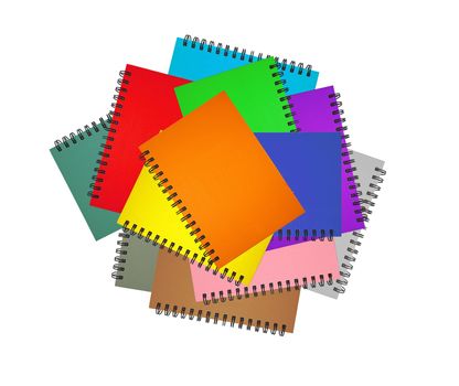 Notebook collection on the white background