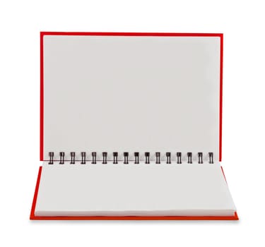 Red Blank Note Book on white background