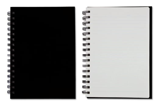 Black Blank Note Book on white background