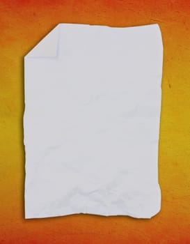 crumpled paper on rough wall