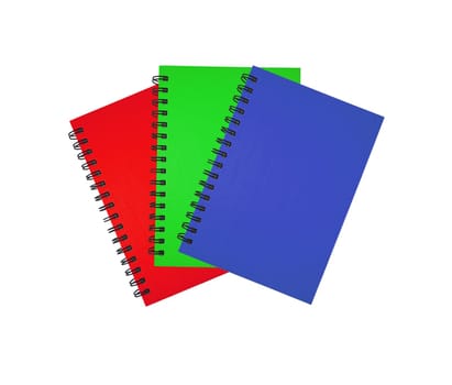 Notebook collection on the white background