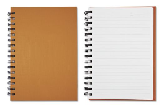 Brown Blank Note Book on white background