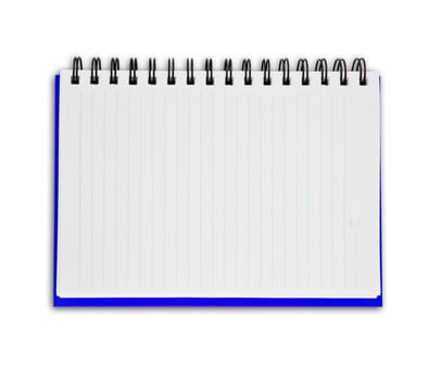 The blue Blank Note Book on white background