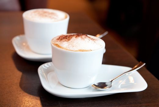 cappuccino in white cup