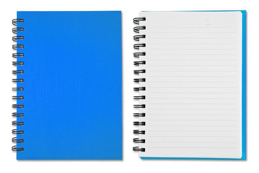 Sky blue Blank Note Book on white background