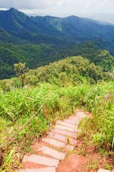 footpath on mountain in Thailand
