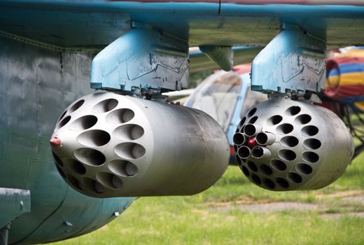 Rocket pods  on Mi-24 Hind attack helicopter