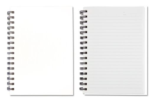 White Blank Note Book on white background