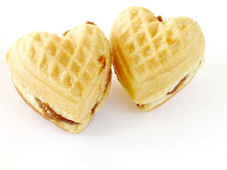 two heart-shaped biscuits