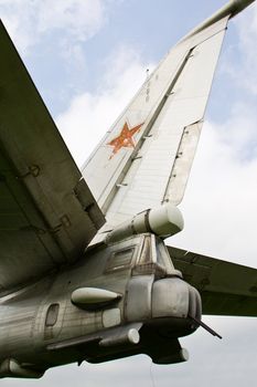 Red star on the tail of Soviet/Russain Tu-95 "Bear"  strategic bomber