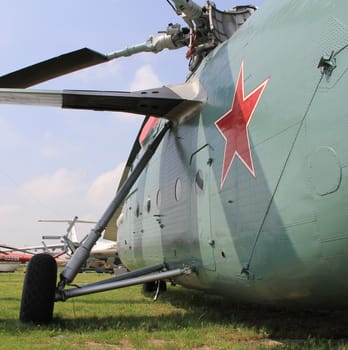 Red star on Soviet/Russain Mi-6 "Hook" transport helicopter fuselage