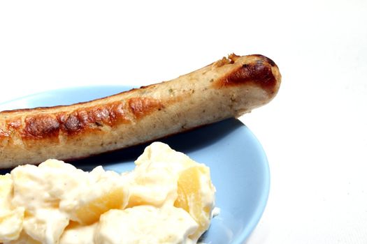 bratwurst and potato salad