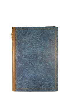 vintage textured book cover isolated in white background.