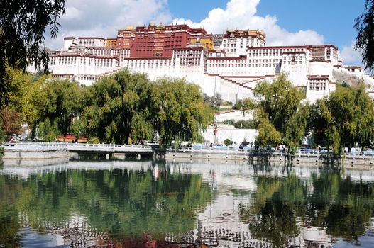 Landmark of the famous Potala Palace in Lhasa, Tibet