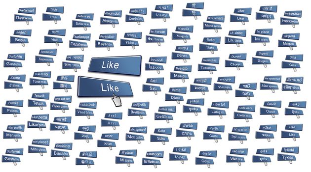 Like Button in 80 International Languages for Social Media