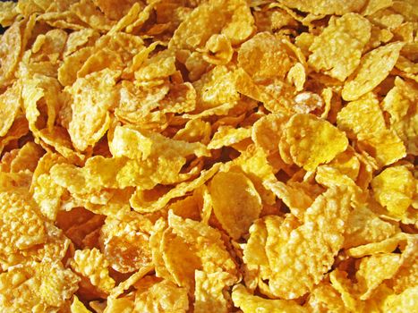 close up of glazed corn flakes