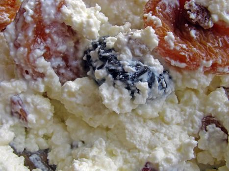 close up of curds with dried fruits