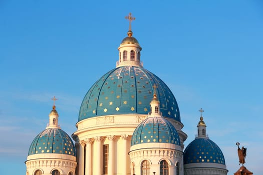 Landscape with roof of Orthodoxy church in Petersburg