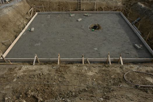 a fundament at a building site work