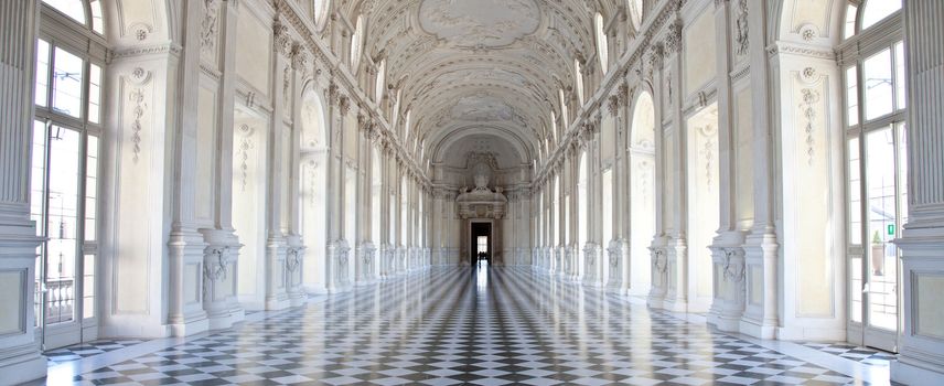 View of Galleria di Diana in Venaria Royal Palace, close to Torino, Piemonte region