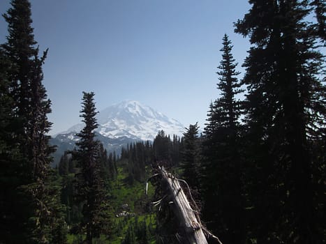 A photograph of a mountain landscape.