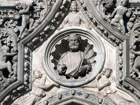 Imperishable beauty of details on the basilica of st Mark's - Venice. Portal decorations