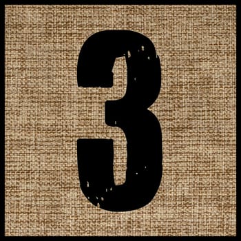 number three on the fabric.